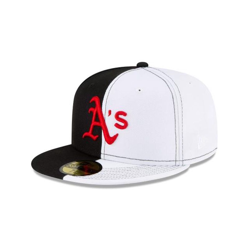 MLB Oakland Athletics Split Crown 59Fifty Fitted (XWW2402) - Black New Era Caps